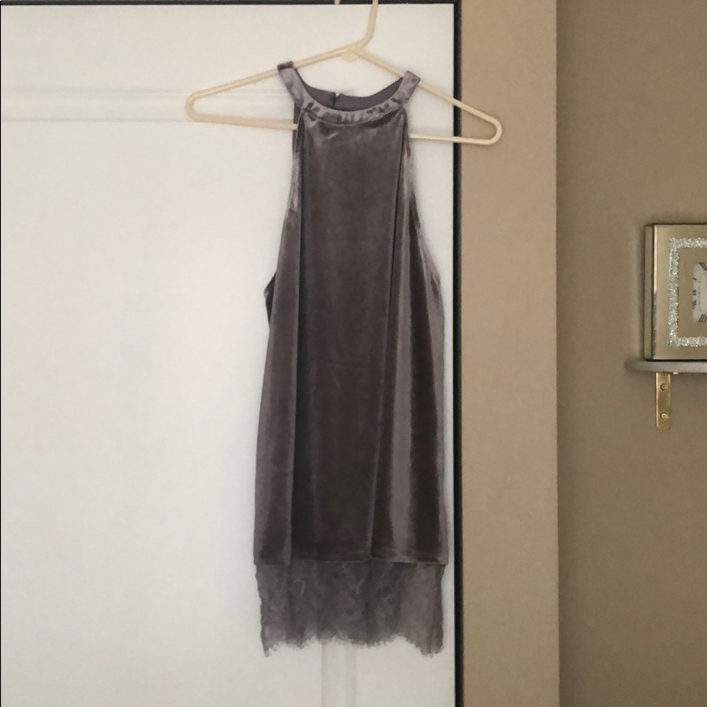 Urban Outfitters Velvet High-Neck Top